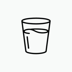 Simple outline drawing of a glass filled with water
