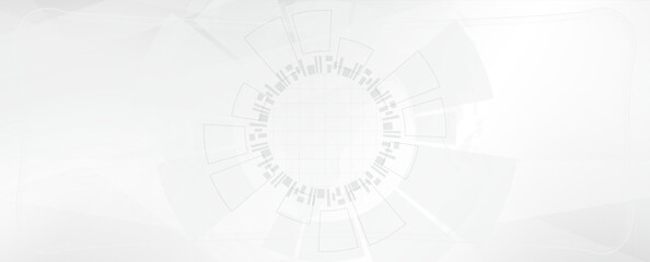 Technology electric gear art abstract background design. white color tone.