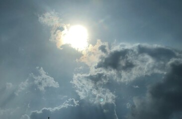 sun rays and clouds