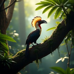Obraz premium bird, toucan, animal, beak, hornbill, tropical, nature, 