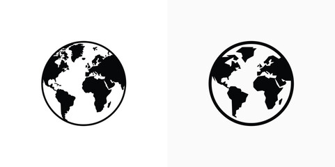 Obraz premium Globe Clipart with Transparent Background, World Map Icon, Earth Symbols