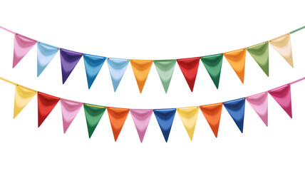 Obraz premium A joyful display of colorful pennant banners ideal for adding cheer to any celebration or gathering.