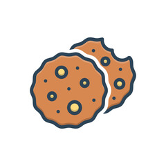 Color illustration icon for cookies
