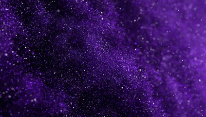 Fototapeta premium Deep purple glitter particles in motion.