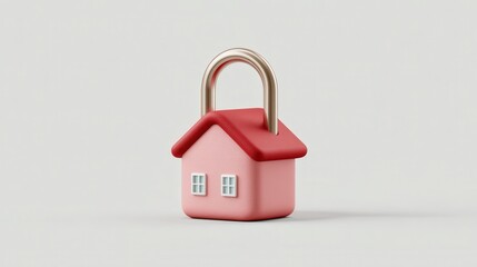 Unique house design resembling a padlock with charming windows and vibrant colors. National Crime Prevention Week