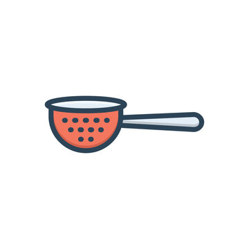 red colander with handle clip art preview
