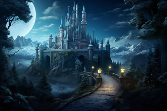 Fairy tale castle wallpaper