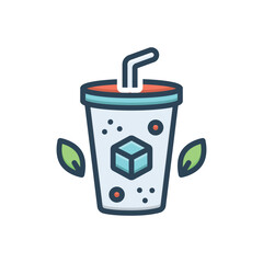 Obraz premium Color illustration icon for cold tea