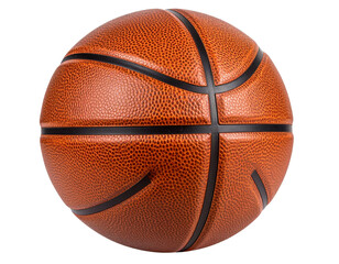 Fototapeta premium Close-Up Leather Basketball Texture Background, Transparent Background PNG