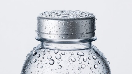 Refreshing Bottle Cap: A close-up shot of a bottle cap glistening with tiny water droplets, showcasing the details of refreshment and hydration.