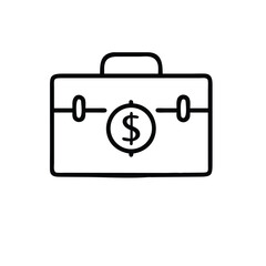 Simple icon of a briefcase with a dollar sign on it