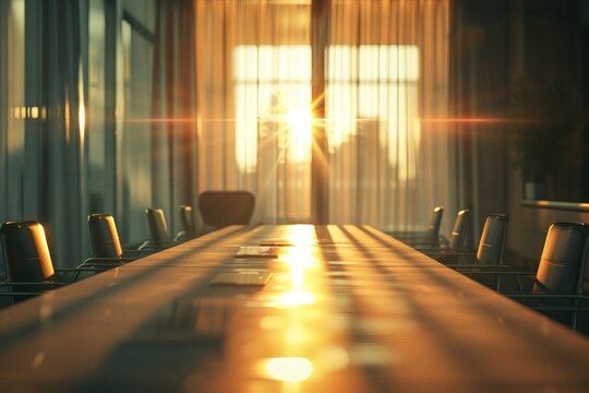 In the conference room, the leader is speaking