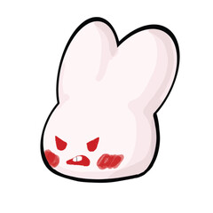 white rabbitof Easter bunnies. Set of different rabbits silhouettes. Cutie bunnies. Vector.