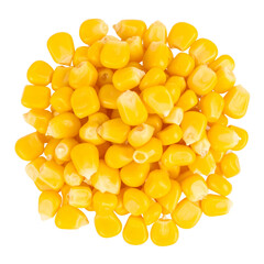 Fototapeta premium A pile of yellow corn pasta, a healthy food ingredient with a raw texture