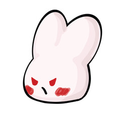 Pink rabbit of Easter bunnies. Set of different rabbits silhouettes. Cutie bunnies. Vector.