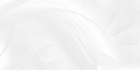 Abstract grey background poster with dynamic waves, White Abstract Background. Futuristic Technology Wide Wallpaper, Horizontal white & gray background with wavy lines pattern.