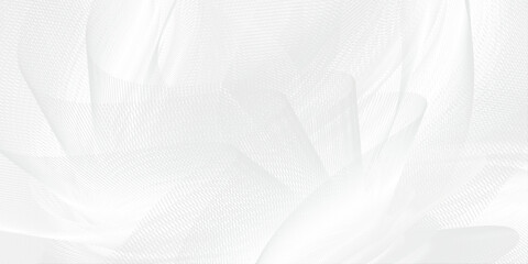 Abstract grey background poster with dynamic waves, White Abstract Background. Futuristic Technology Wide Wallpaper, Horizontal white & gray background with wavy lines pattern.