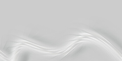 Abstract grey background poster with dynamic waves, White Abstract Background. Futuristic Technology Wide Wallpaper, Horizontal white & gray background with wavy lines pattern.