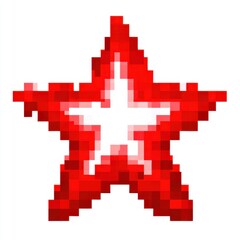 Obraz premium Red Pixel Star Digital Art Illustration