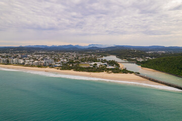 Aerial views of Tallebudgera Creek, Queensland, Australia
