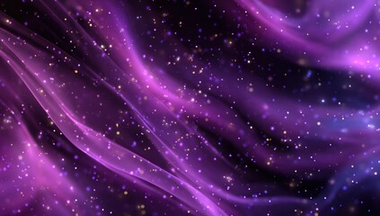 Fototapeta premium Abstract purple and gold shimmering flowing design.