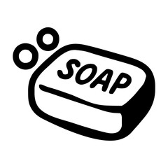 Soap Bar with Bubbles Icon for healthcare or medical app cleansing