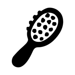 Hair Brush Icon Silhouette for medical or health app