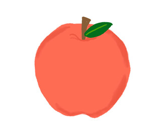 red apple with leaf