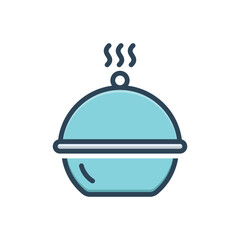 Color illustration icon for dish