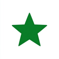 Solid Green Star on White Background
