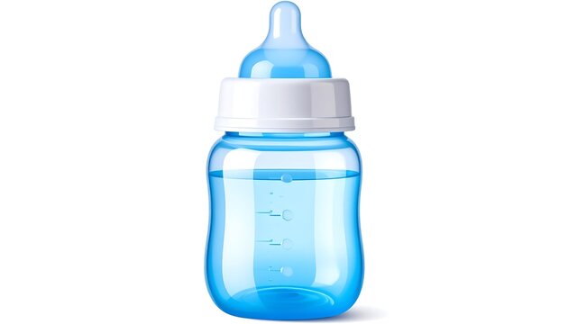 Baby bottle, light blue, white top
