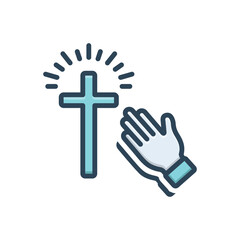 Color illustration icon for prayer