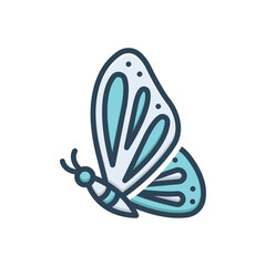 Color illustration icon for butterfly