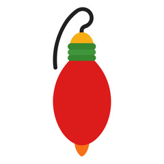 Obraz premium Silhouette of a christmas light bulb isolated on white background