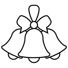 Christmas bell cluster line art isolated on white background