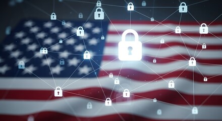 Locks with US Flag in Background, Connectivity in a Cloud-Driven World