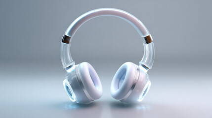 White Wireless Headphones on Light Gray Background