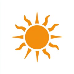 Stylized Orange Sun Icon on White Background
