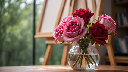 rose flower and vase