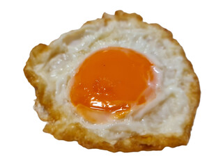Thai deep fried egg isolated on white background