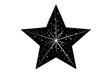 Vector art of silhouette of silver star isolated on white background