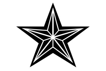 Vector art of silhouette of silver star on white background