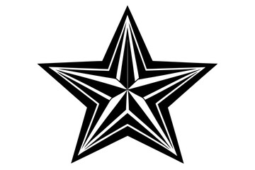 Vector art of silhouette of silver star isolated on white