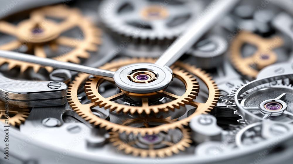 Poster intricate gears and mechanisms of transparent watch showcase precision and craftsmanship