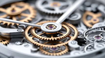 Intricate gears and mechanisms of transparent watch showcase precision and craftsmanship