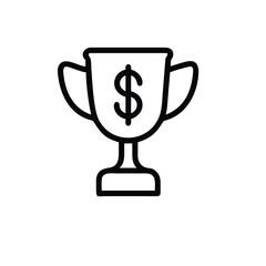 Trophy with dollar sign icon representing financial success
