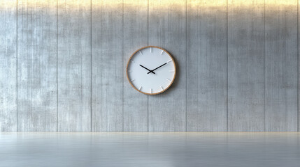 Modern wall clock minimalist design concrete wall interior decor timepiece home design