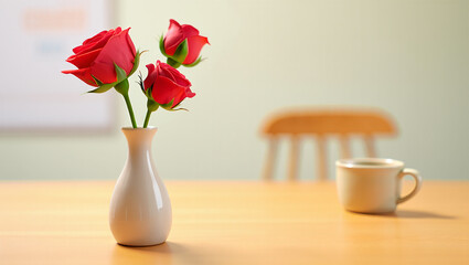 rose flower and vase