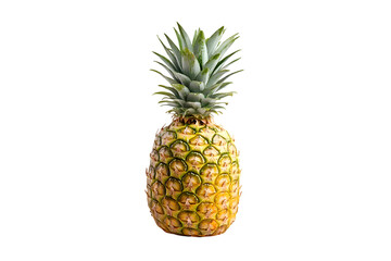Fototapeta premium A single ripe pineapple on a black background a tropical fruit image