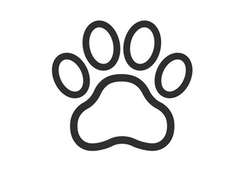 Isolated Black Paw Print Outline